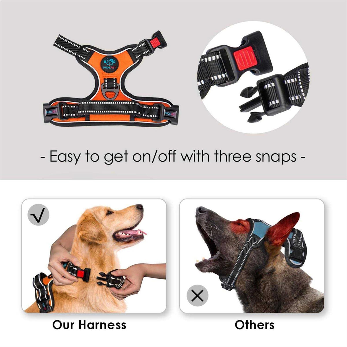 No Pull Reflective Dog Harness with Handle U711036