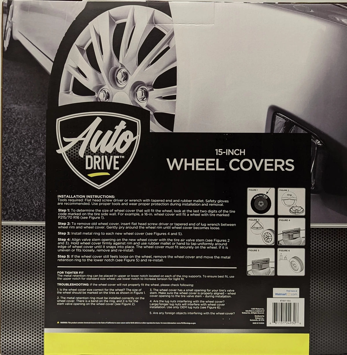 15-inch Wheel Cover Silver Alloy Finish B12309