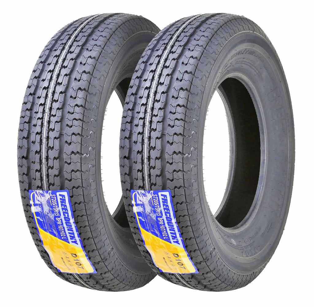 Trailer Tires ST 205/75R15 8 Ply Load Range D Set 2 V53530