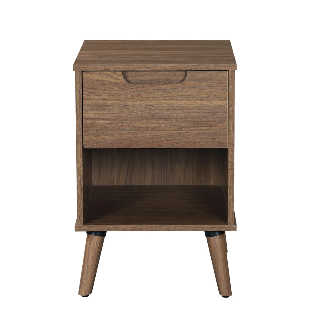 1 Drawer Brown Walnut Nightstand Z1463