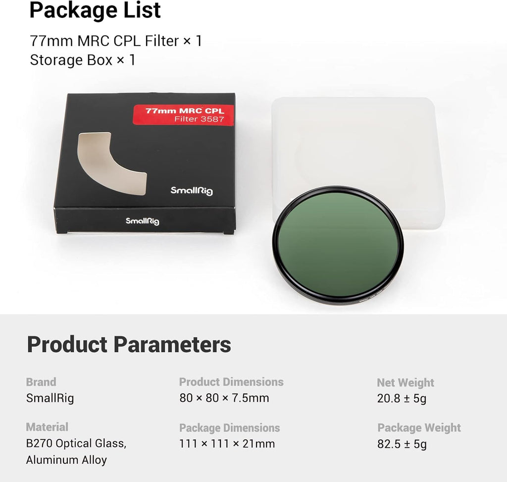 77mm Ultra Slim 18 Layer Coating Circular Polarizer Filter Y214182