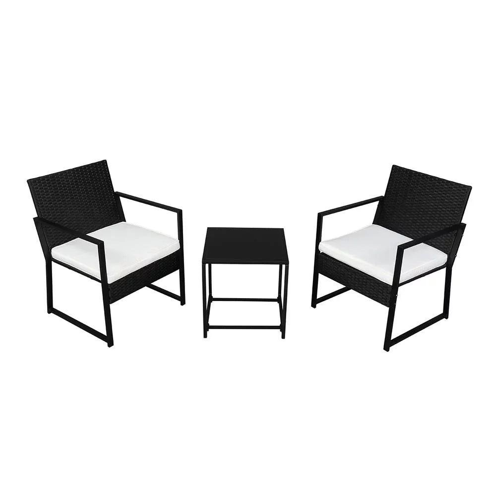 3-Piece Bistro Set with Rattan Chairs H139