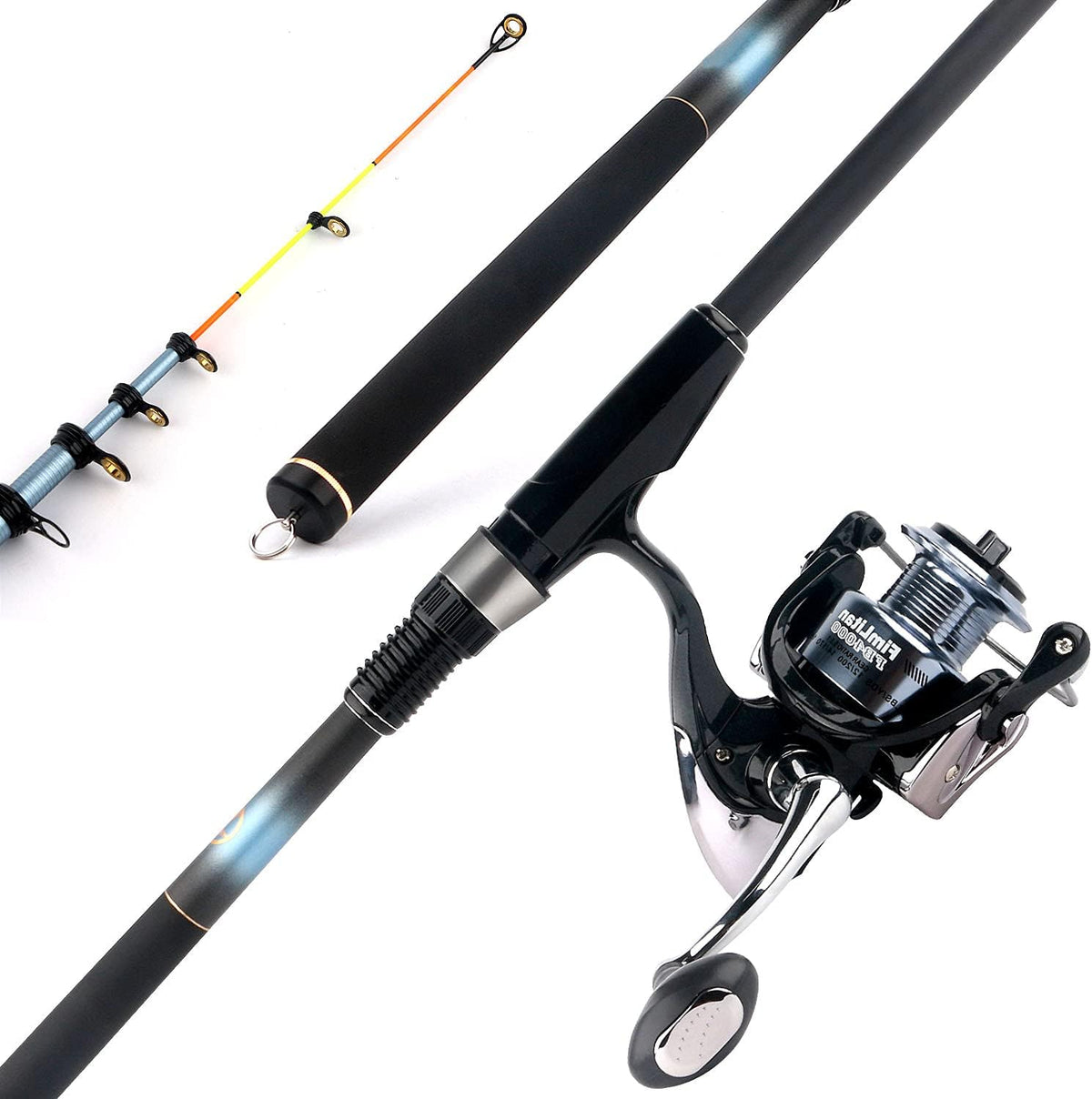 Carbon Fiber Telescopic Spinning Rod and Reel Combo with Storage Bag G932
