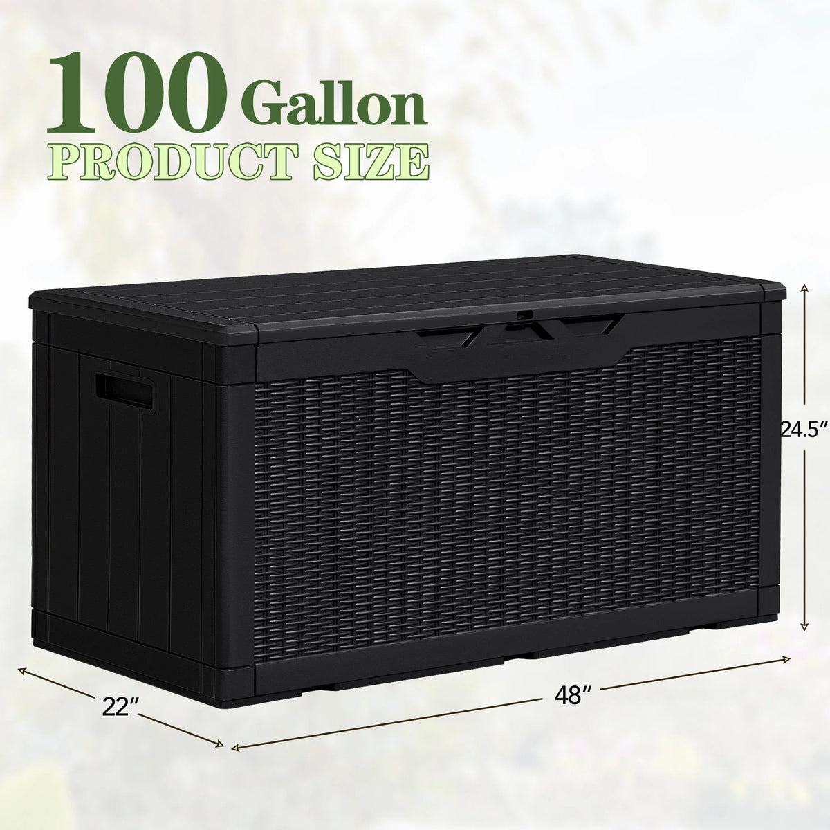 100 Gallon Black Plastic Resin Storage Box R201