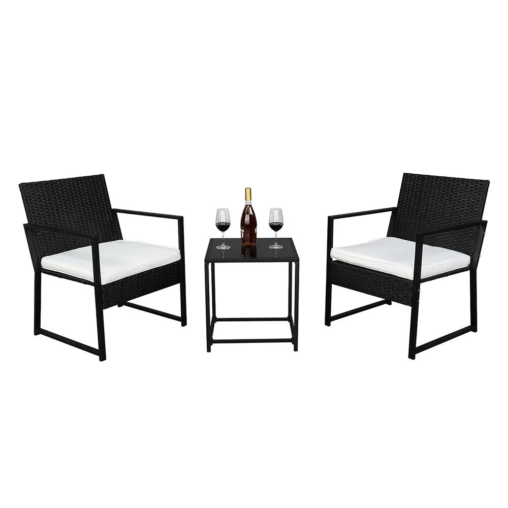 3-Piece Bistro Set with Rattan Chairs H139