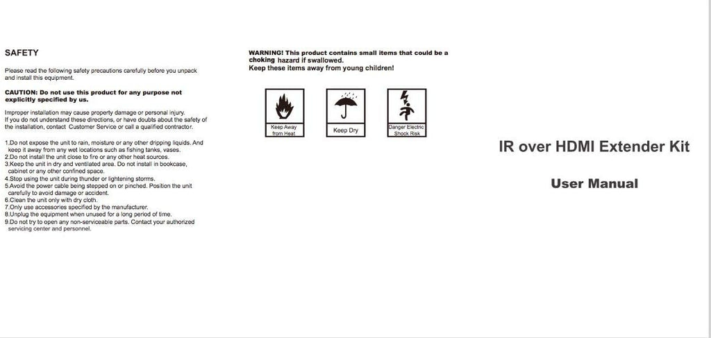 IR Emitter, IR Extender, Remote Control Extender Kit with IR Signal Receiver and 2 HDMI Adapters N5548