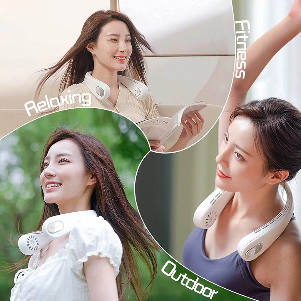 Portable Bladeless Neck Fan, USB Rechargeable, 3 Speeds L23926
