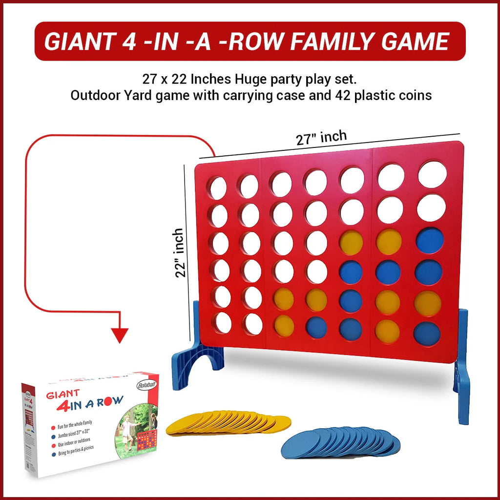 Giant 4 in-A-Row Outdoor Yard Game with Carrying Case P15911