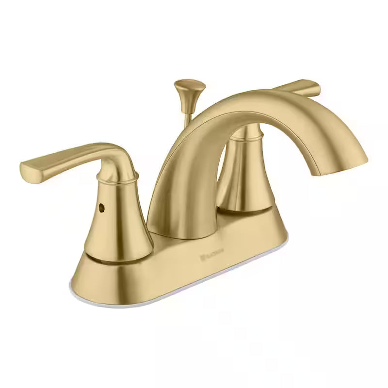 4 in. Centerset Double Handle High-Arc Bathroom Faucet Matte Gold B232293