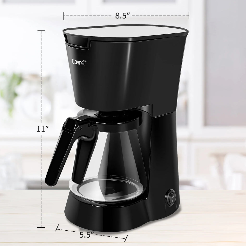 Black 5 Cups Programmable Coffee Machine 25 oz Water Tank U48316