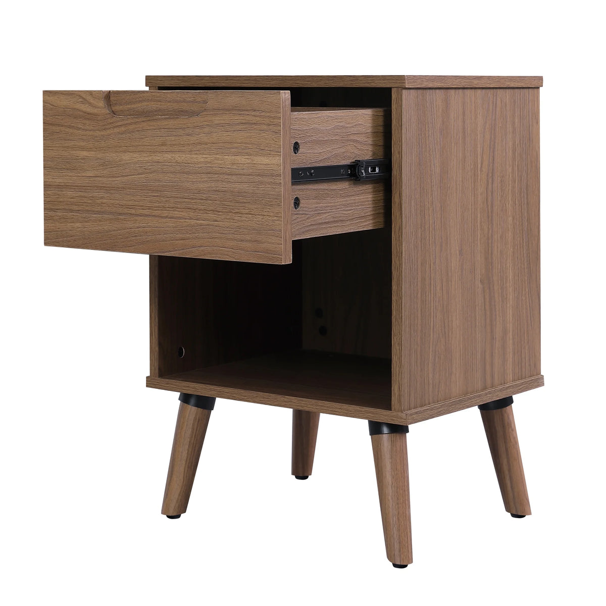 1 Drawer Brown Walnut Nightstand Z1463