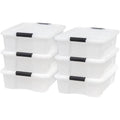 27 qt Plastic Storage Box with Latches, 6 Pack S809