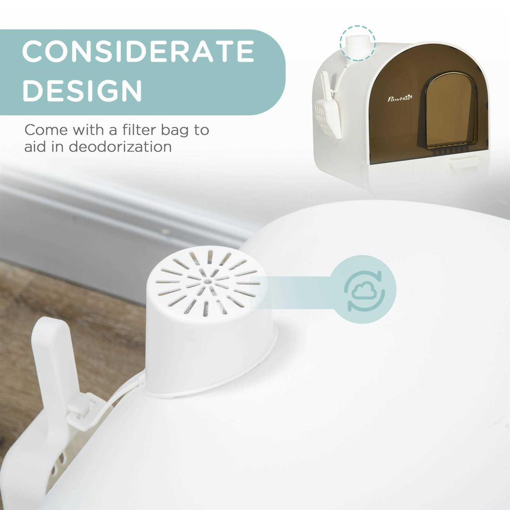 Covered Cat Litter Box with Tray X566784