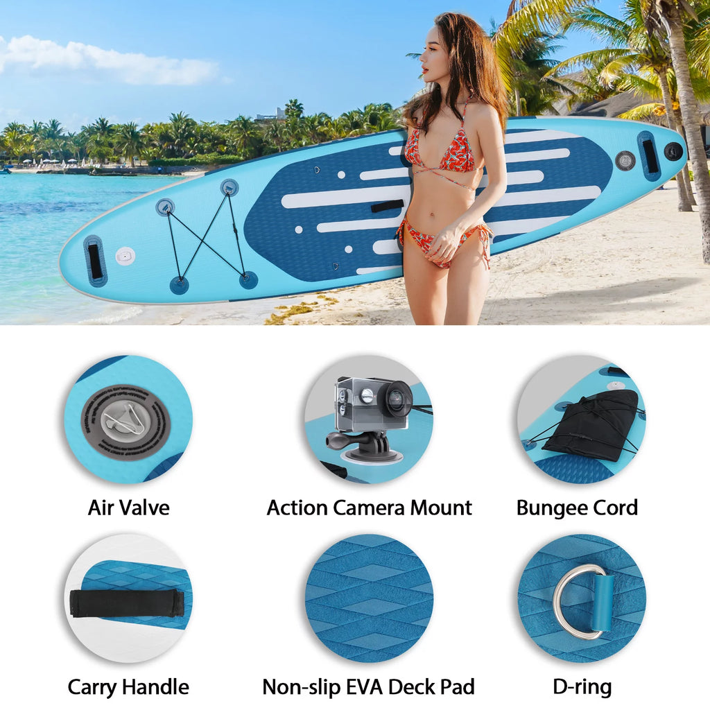 11 Ft Inflatable Stand Up Paddle Board and Sit-on Kayak Set B5524