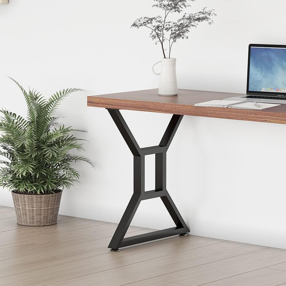 28-inch Metal Table Legs Set of 2 Black Cast Iron Heavy Duty B308915