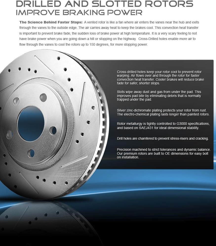 Rear 5 Lug 2 Rotors Ceramic Brake Pads and Clips M873578