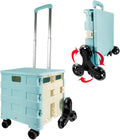 Foldable Rolling Cart with Wheels and Handle Pink Z297