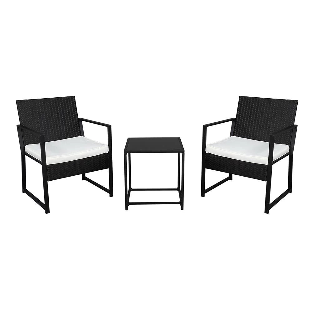 3-Piece Bistro Set with Rattan Chairs H139
