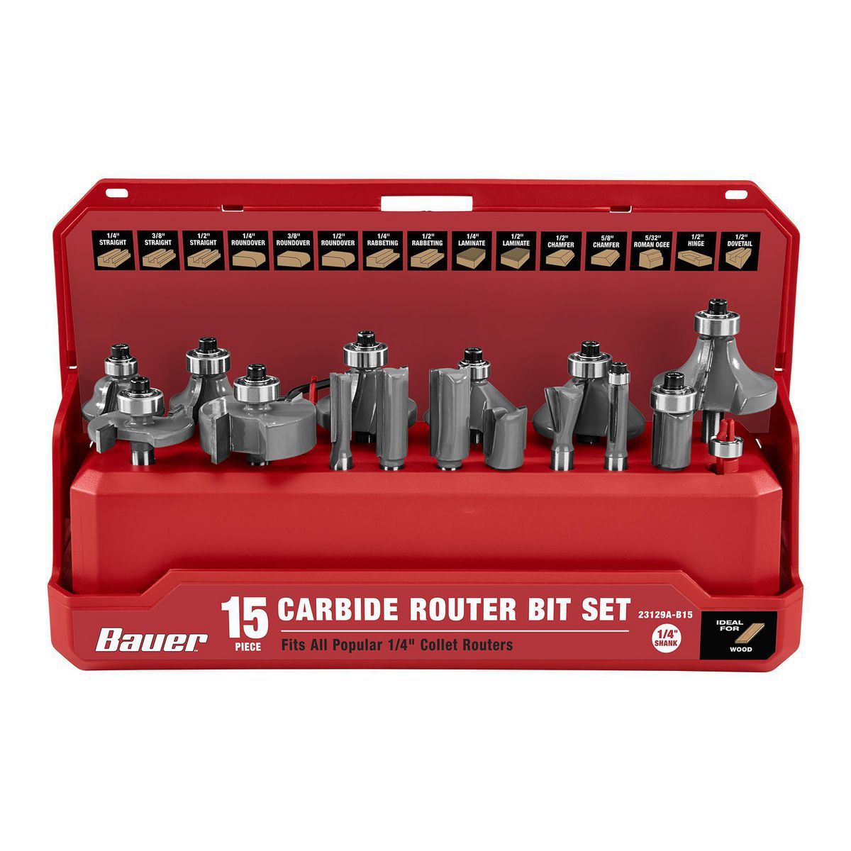 15-Piece Carbide Router Bit Set Z594
