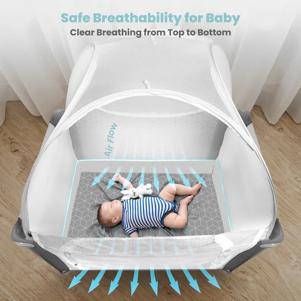 Baby Safety Pop Up Pack n Play Tent with Auto-Lock Zippers K93714