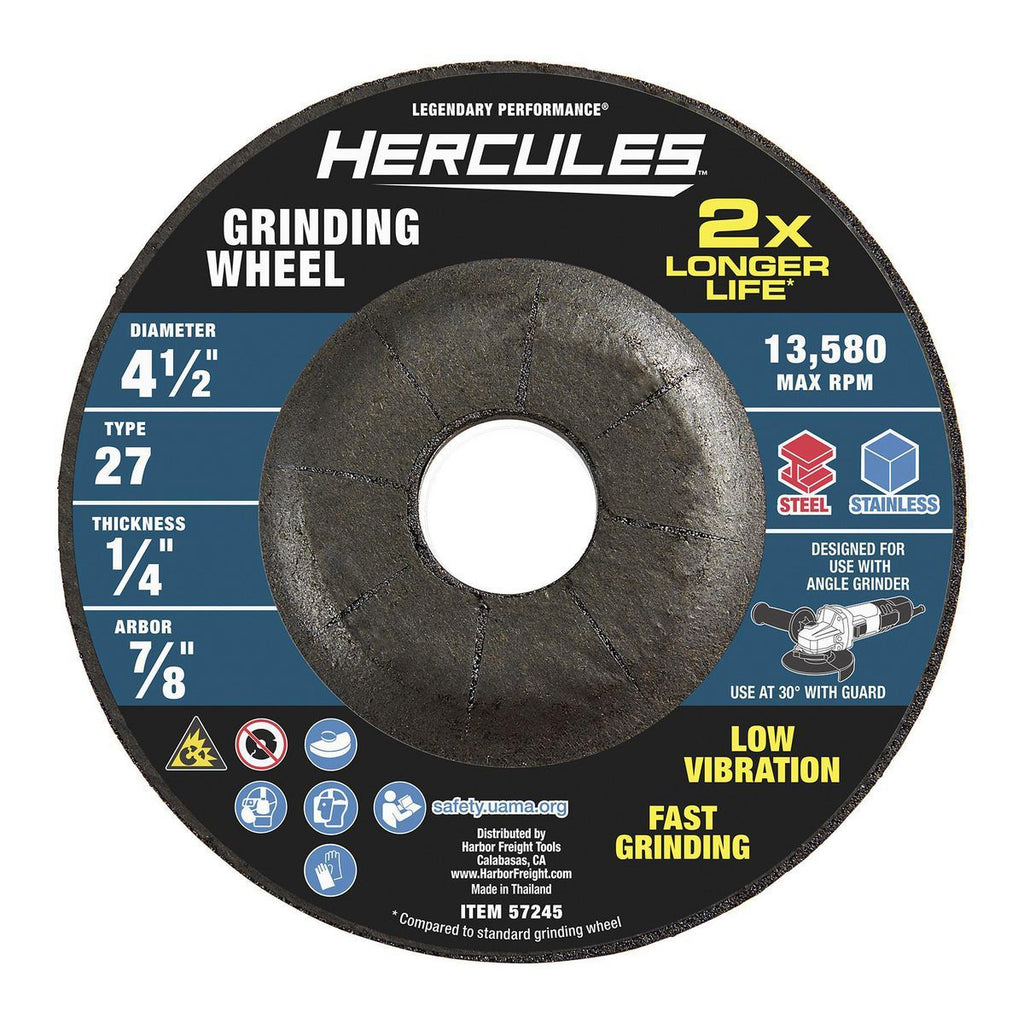 4-1/2 in. x 1/4 in. x 7/8 in. Type 27 Metal Grinding Wheel H186