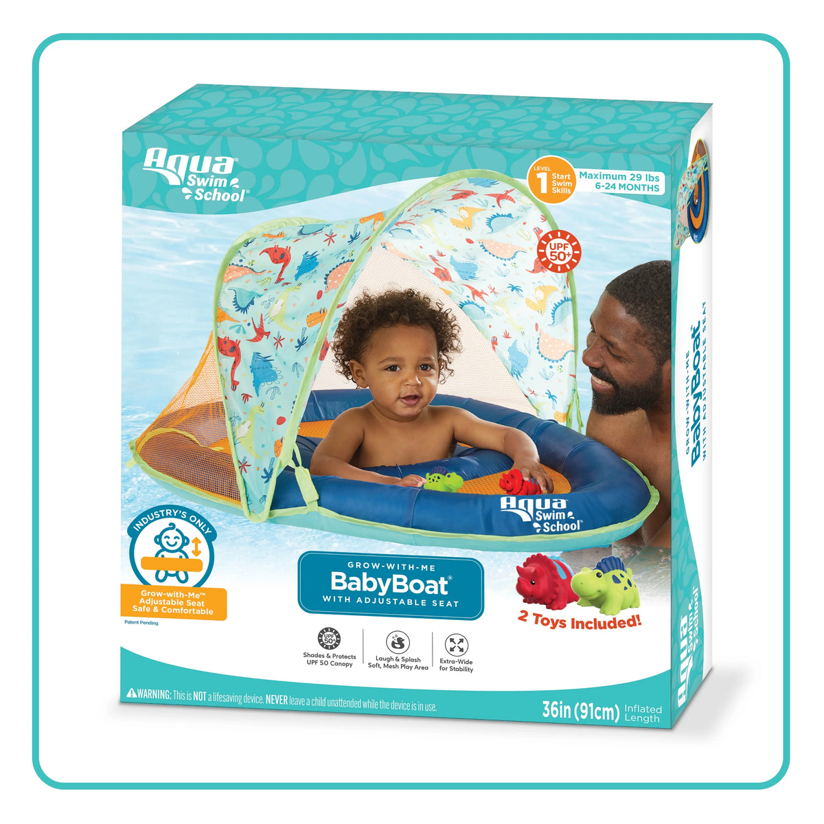 Blue Baby Pool Float Boat with 2 Toys I41911