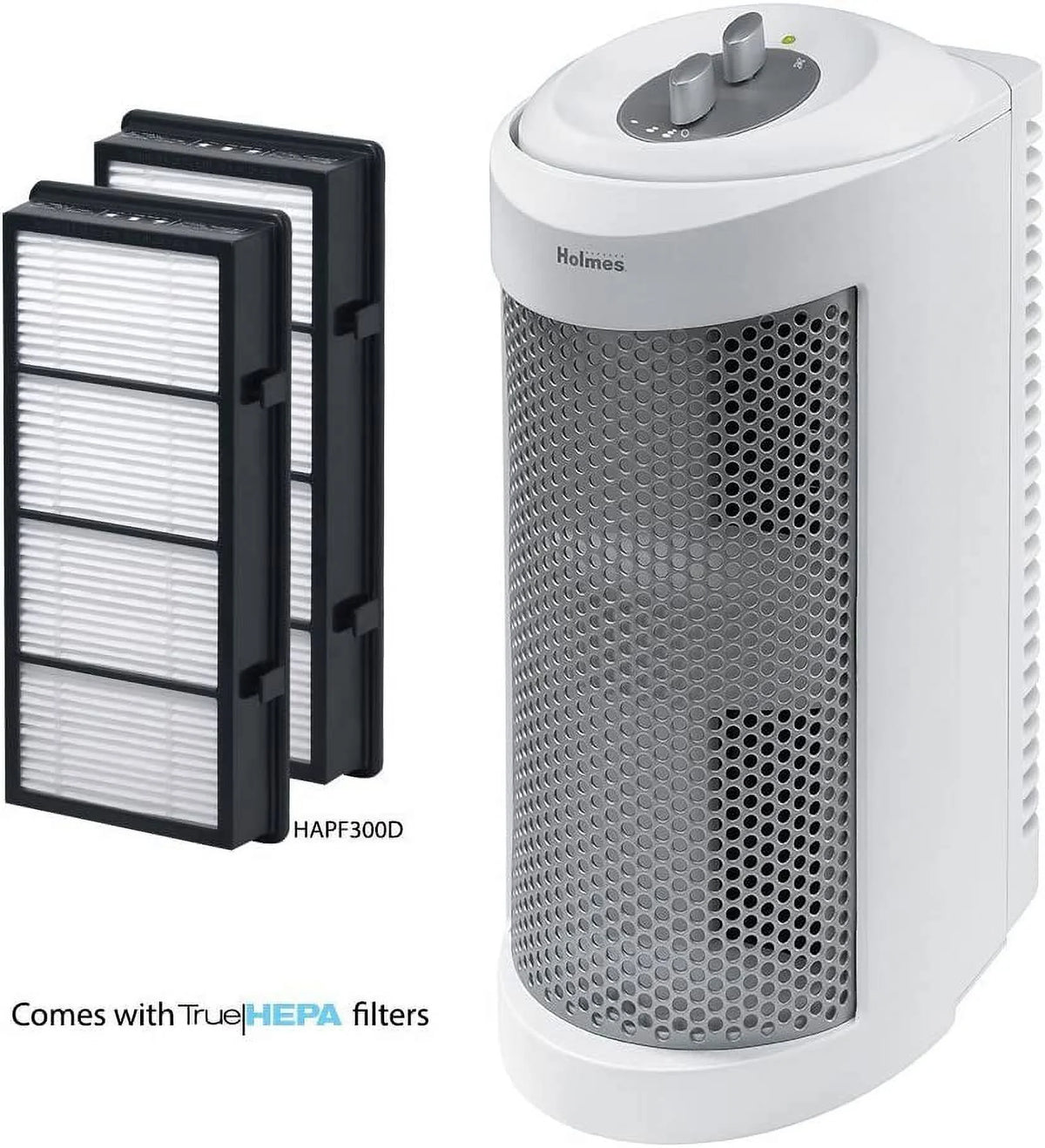 True HEPA Mini Tower Air Purifier with Ionizer White S309