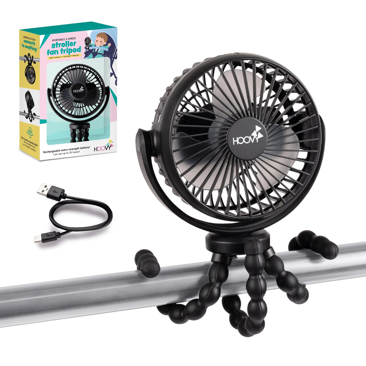 Portable Rechargeable Stroller Fan Y7031