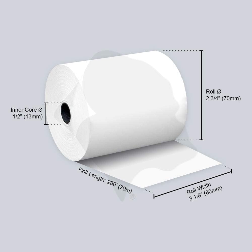 Thermal Paper Receipt Rolls 3 1/8 x 230 ft 50 Rolls Z645