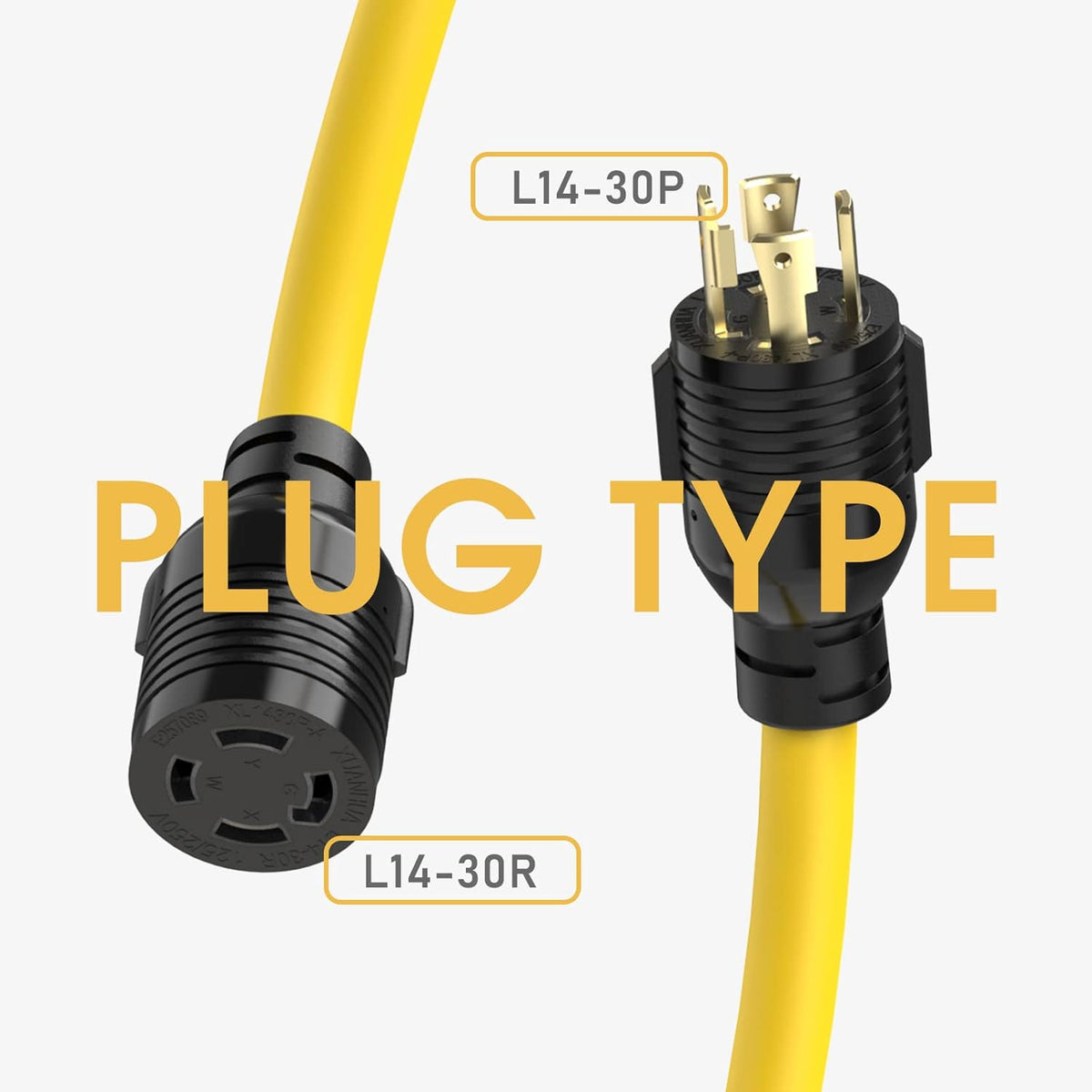 30A 125/250V 7500W Generator Power Extension Cord 25 Feet J179