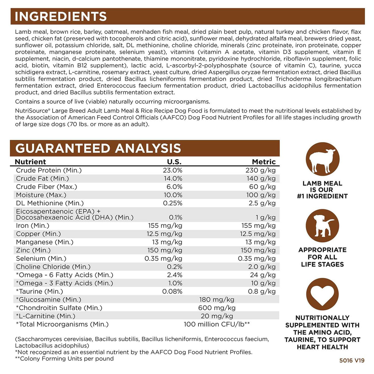 Large Breed Adult Lamb Meal & Rice Dry Dog Food D223