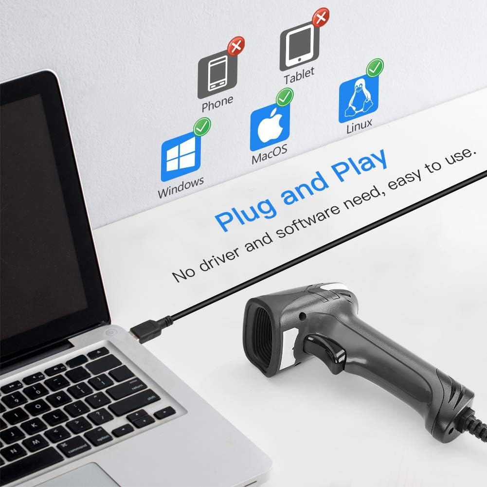 USB QR 2D Barcode Scanner Pack of 2 S366
