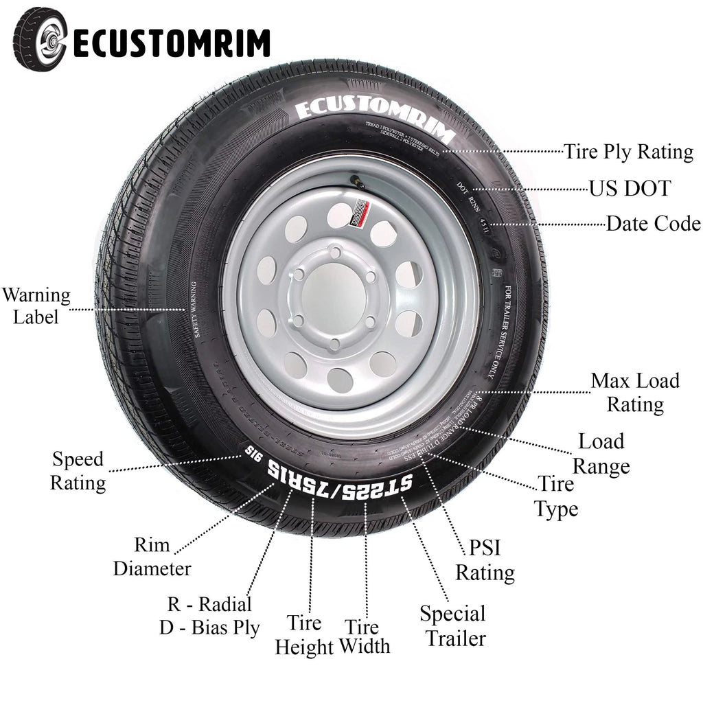 2-Pack Trailer Tire 5.70-8 4 Ply Bias Q594