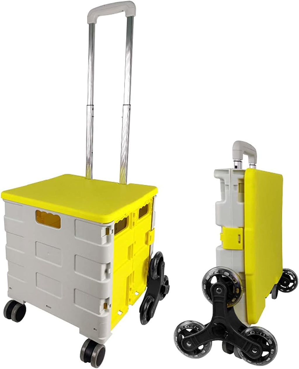 Foldable Rolling Cart with Wheels and Handle Pink Z297