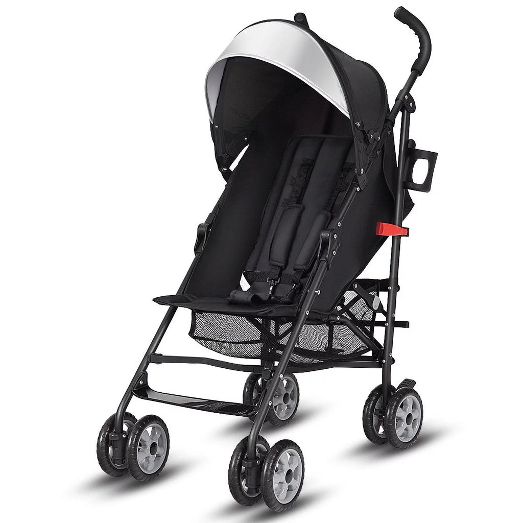 Folding Lightweight Umbrella Stroller with Storage Basket Black N3532