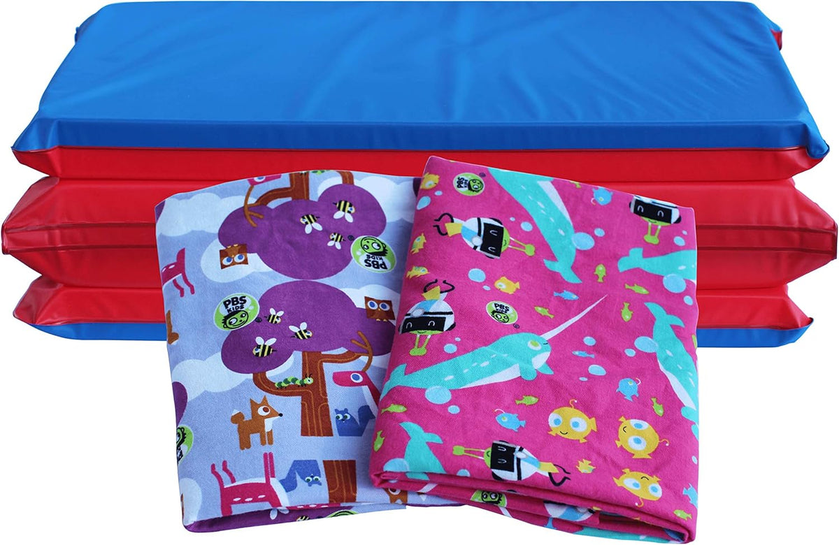 1.5 Inch Thick 4-Section Rest Mat Red Blue D734