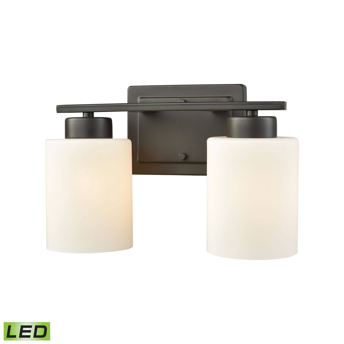 2 Light Bath in Oil Rubbed Bronze with Opal White Glass M807166