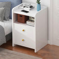 White Nightstand with Drawers D3292