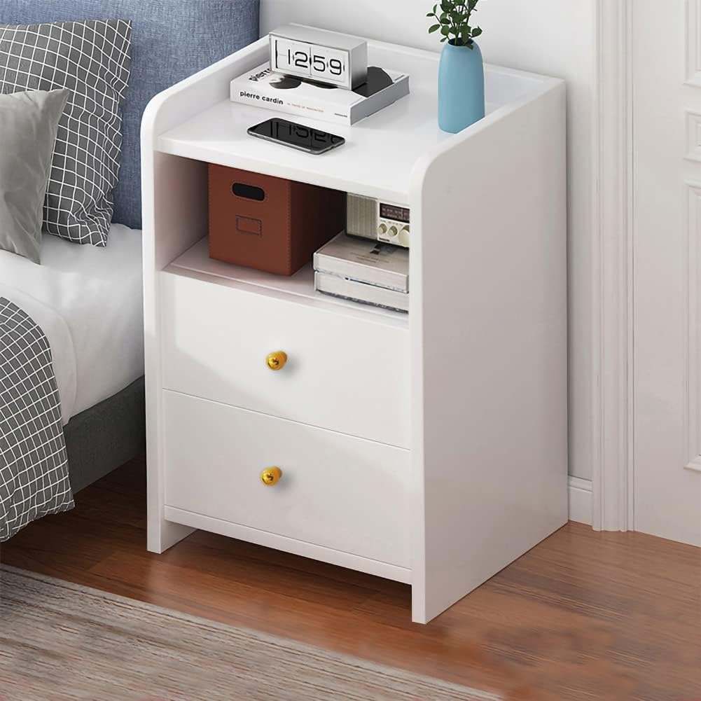 White Nightstand with Drawers D3292