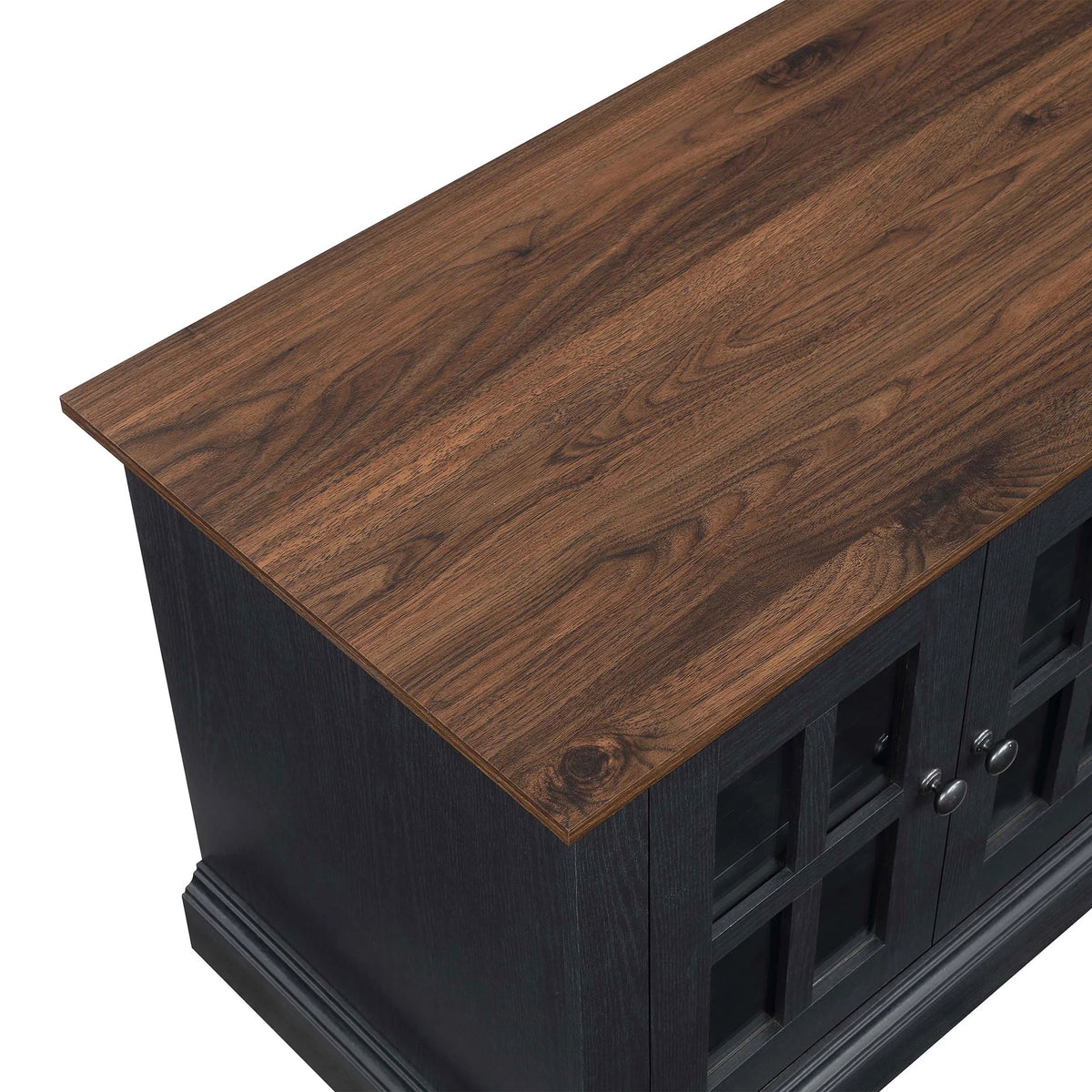 4-door TV Stand for TVs up to 85", White/Walnut Finish R39820