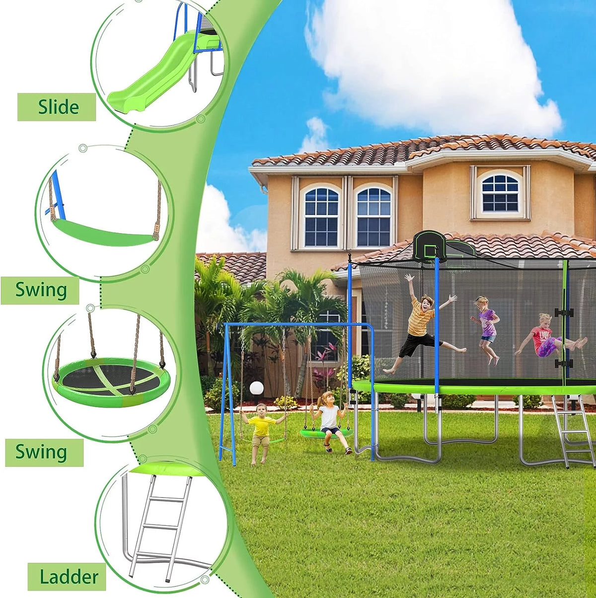 12FT 14FT Trampoline with Enclosure Net G441649