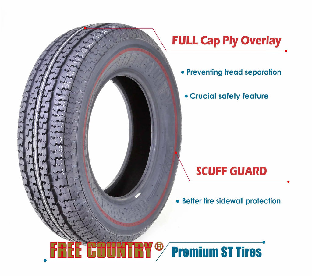 Trailer Tires ST 205/75R15 8 Ply Load Range D Set 2 V53530