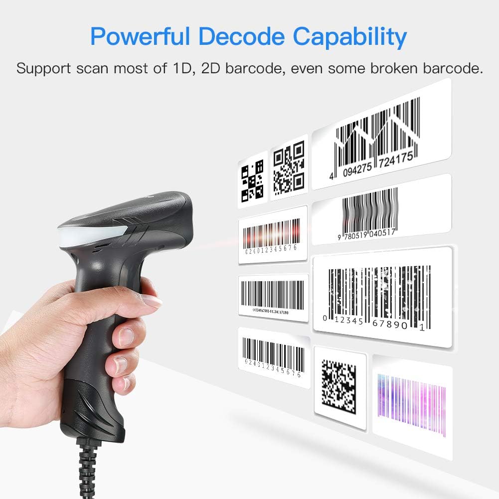USB QR 2D Barcode Scanner Pack of 2 S366