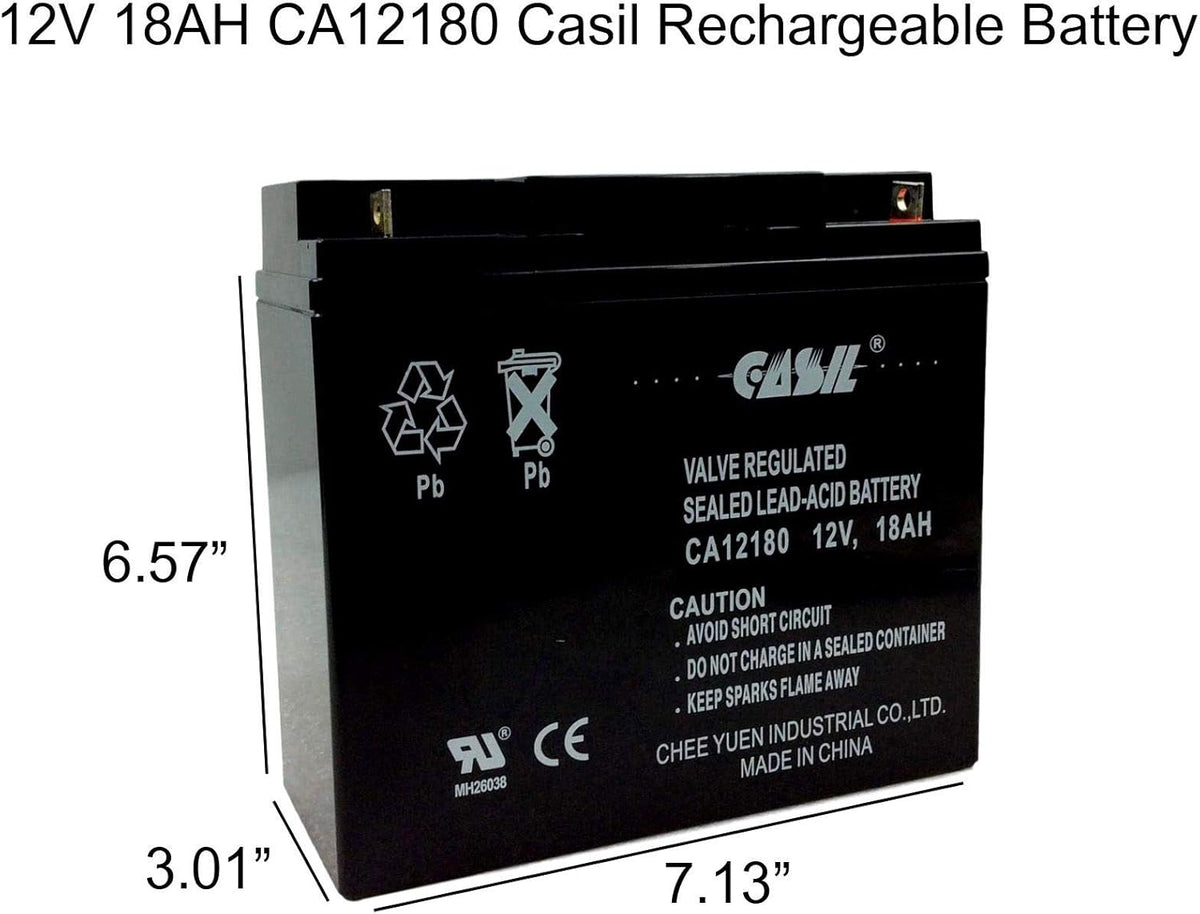 12v 18ah AGM Rechargeable Deep Cycle Battery Pack of 2 V36171