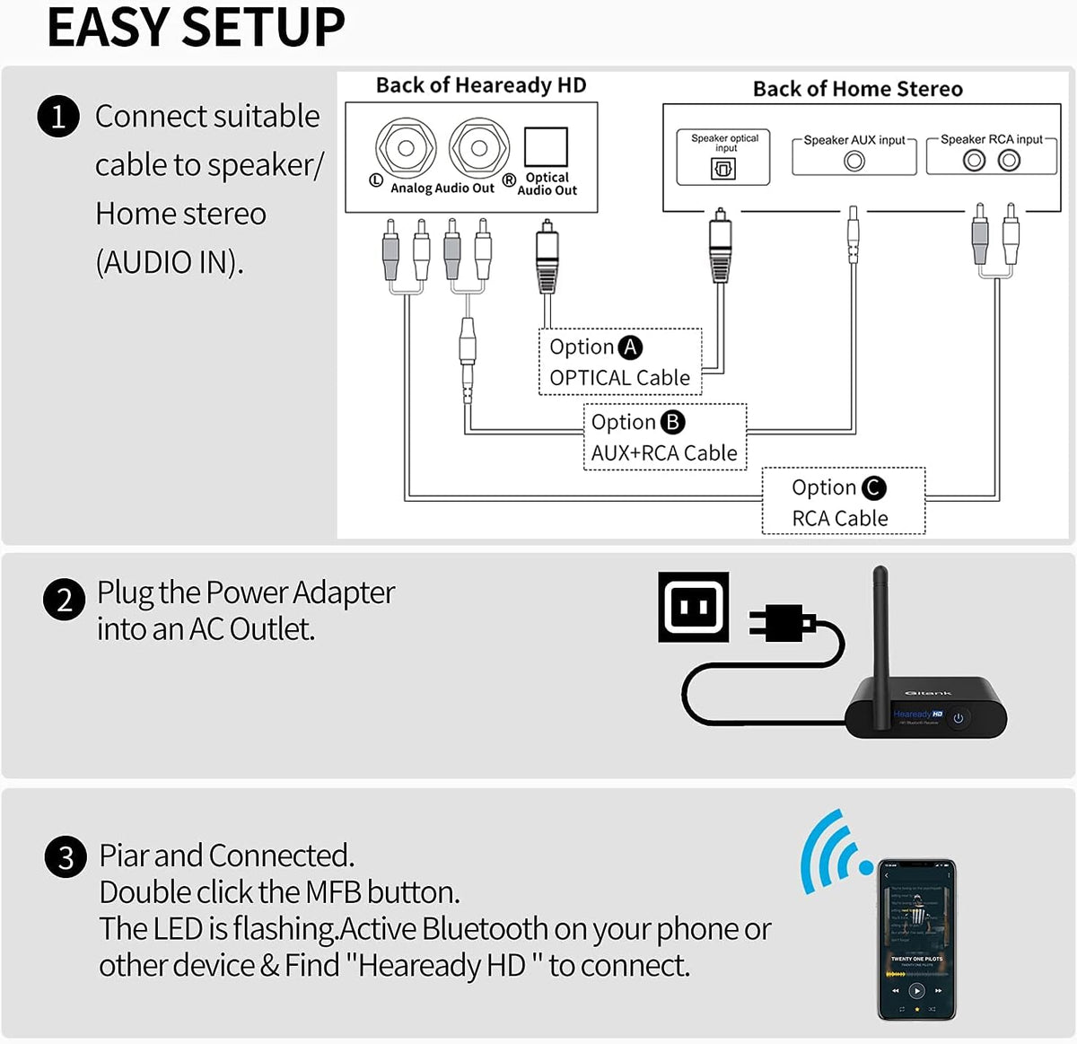Bluetooth 5.0 Music Receiver with aptX HD Z6375