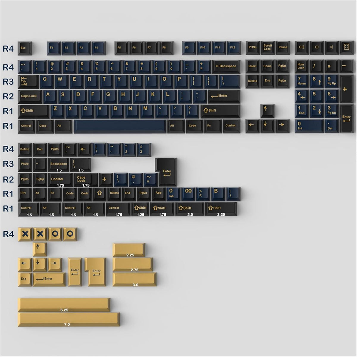 171 Keys Doubleshot ABS Cherry Profile Keycap Set R8045