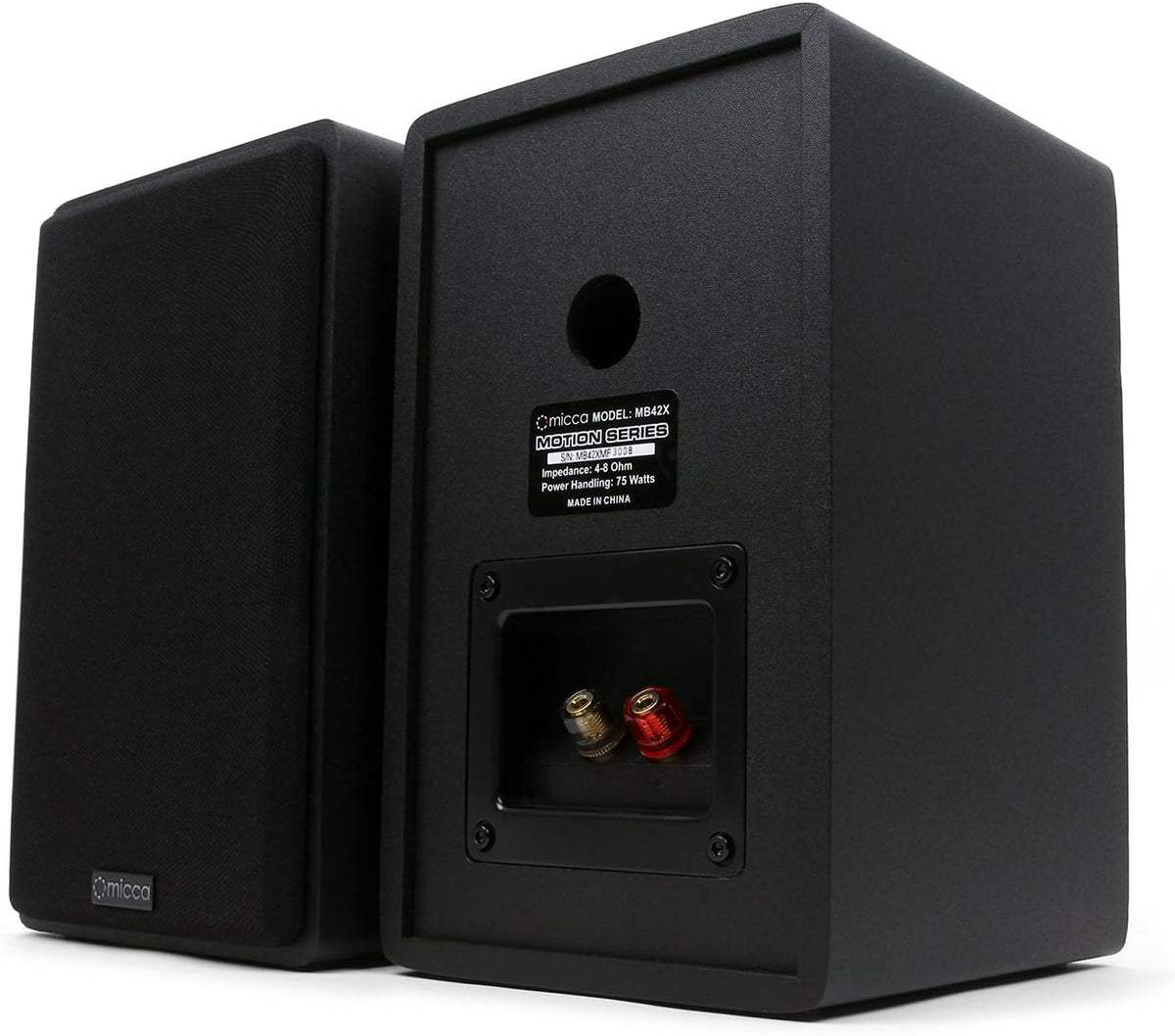 Black 2-Way Bookshelf Speakers, Pair L4287