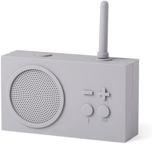 FM Radio Bluetooth Speaker 5W Splash Proof IPX4 20 Hours Silicone Rubber Case Grey L58959
