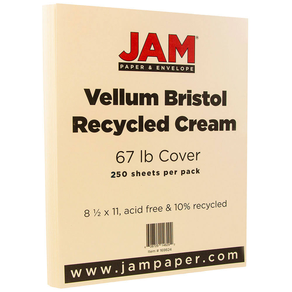 Cream 67 lb Vellum Bristol Cardstock 8.5 x 11 D59977