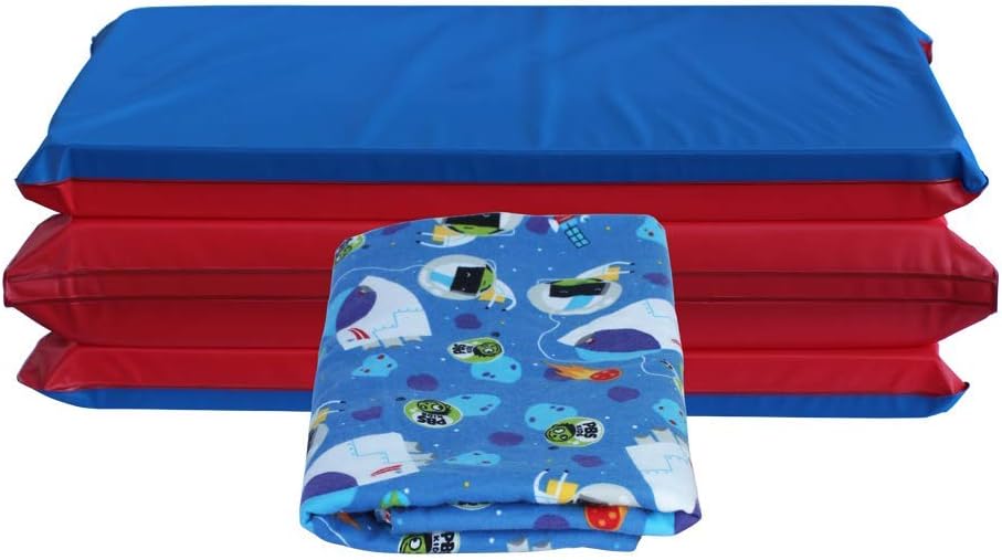 1.5 Inch Thick 4-Section Rest Mat Red Blue D734